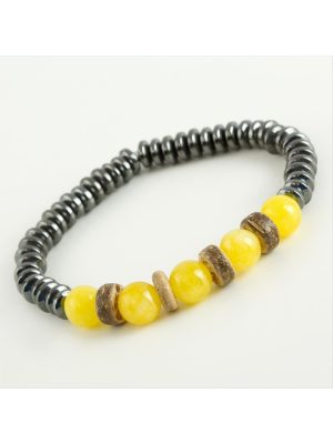 Akik - Hametit Doğaltaş Bileklik-Sarı