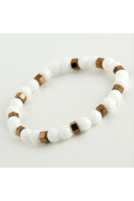 Sedef - Hematit Doğaltaş Bileklik-Beyaz - Görsel 2