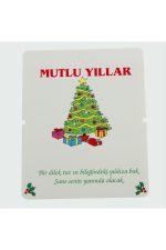 Mutlu Yıllar Bileklik Kartı 200 Adet-Beyaz