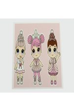 3lü Kız Çocuk Bileklik Kartı-Pembe - Görsel 2