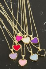 Kalp Polyester Kolye-Pembe - Görsel 3