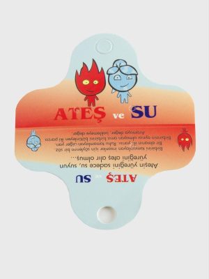 Ateş Su Kolye Kartı-Renkli