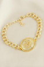 Osmanlı Tuğrası Taşlı Bileklik-Sarı