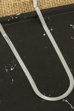 Yassı İtalyan Zincir Kolye 45 cm-Gümüş Rengi