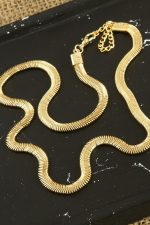 Kobra İtalyan Zincir Kolye 45 cm-Sarı