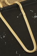 Kobra İtalyan Zincir Kolye 45 cm-Sarı - Görsel 3