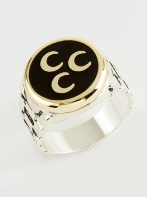 3 Hilal Metal Erkek Yüzük-Sarı