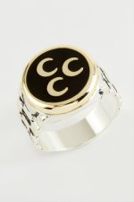 3 Hilal Metal Erkek Yüzük-Sarı - Görsel 2