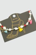 Deniz Kabuğu Püskül Boncuk Halhal-Beyaz - Görsel 3