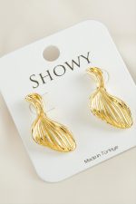 Deniz Kabuğu Tasarımlı Yeni Sezon Metal Küpe-Sarı - Görsel 2