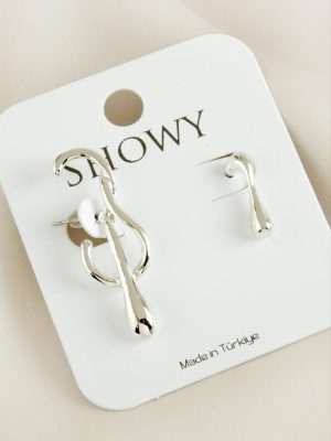 Gitar Yeni Sezon Metal Küpe-Gümüş Rengi