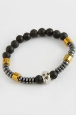 Hematit Onix Doğaltaş Bileklik-Sarı