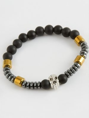 Hematit Onix Doğaltaş Bileklik-Sarı