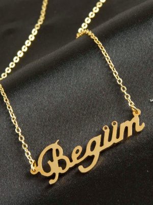 Begüm isimli kolye -Sarı