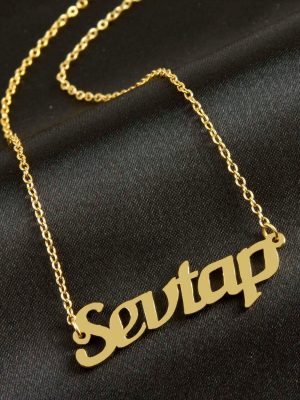 Sevtap isimli kolye -Sarı