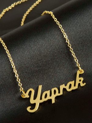 Yaprak isimli kolye -Sarı