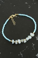 Kırık Doğaltaşlı Turkuaz Kristal Bileklik-Turkuaz