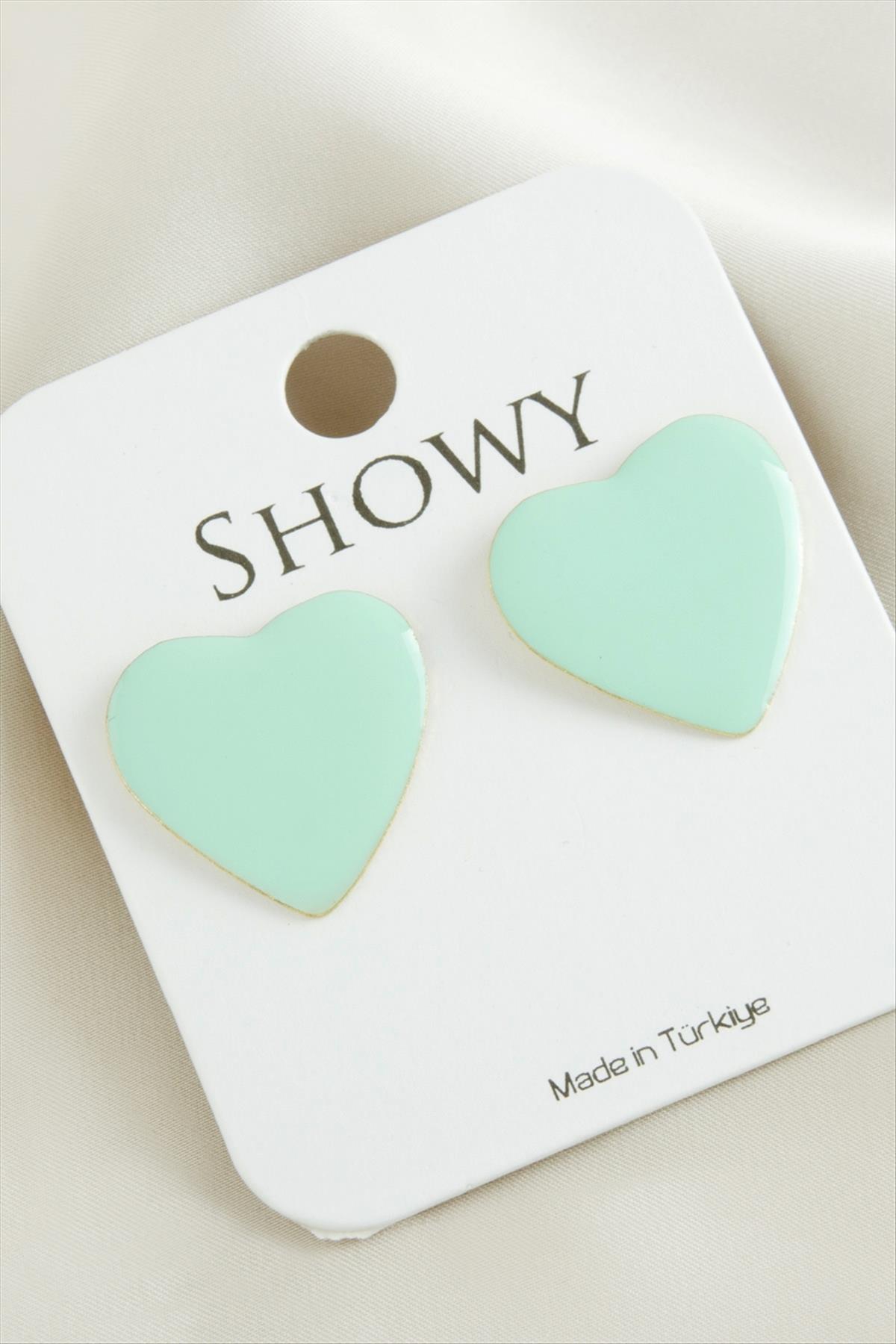 1202277_Kalp-Yeni-Sezon-Mineli-Kupe-bab4.jpg Kalp Yeni Sezon Mineli Küpe-Su Yeşili - Görsel 3