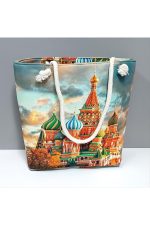 Saray Desenli Plaj Çantası-Turuncu