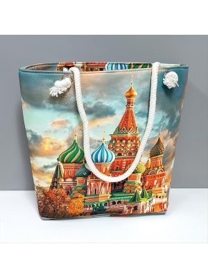 Saray Desenli Plaj Çantası-Turuncu