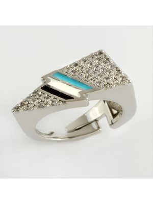 Şimşek Taşlı Yüzük-Gümüş Rengi