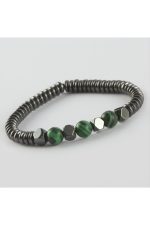 Hematit - Mat Onix Doğaltaş Bileklik-Antrasit