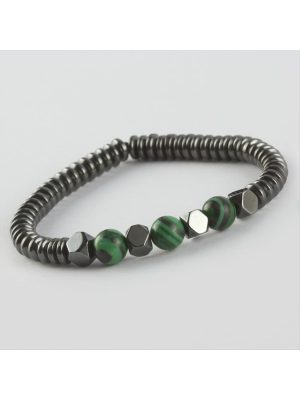 Hematit - Mat Onix Doğaltaş Bileklik-Antrasit