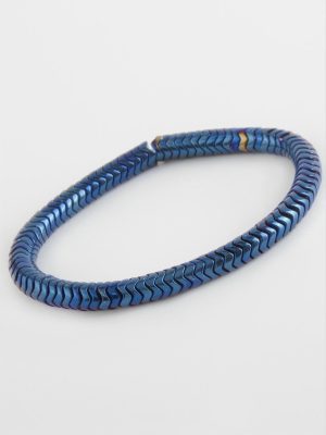 Hematit Doğaltaş Bileklik-Mavi