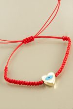 Kalp Göz Makrome Örgülü Bileklik-Renkli - Görsel 2