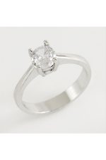 Zirkon Tek Taşlı Yüzük-Gümüş Rengi - Görsel 2