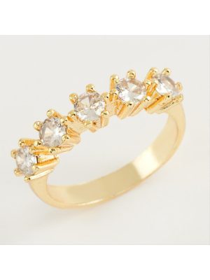 Zirkon Beş Taşlı Yüzük-Sarı