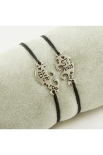 Best Friends Arkadaş Deri Set Kolye-Siyah