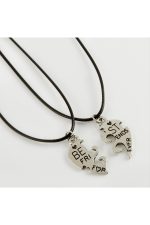 Best Friends Arkadaş Deri Set Kolye-Siyah - Görsel 3
