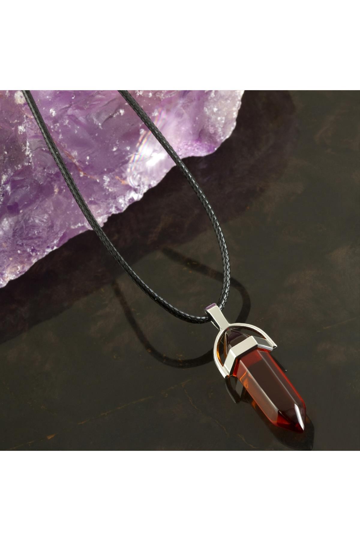 1202341_Akik-Point-Kolye-ad00.jpg Akik Point Kolye-Kahverengi - Görsel 1