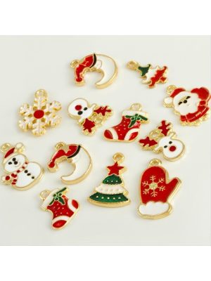 Karışık Yılbaşı Özel Mineli Kolye Ucu 1 Adet-Renkli