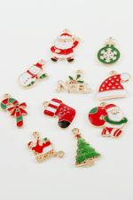 Karışık Yılbaşı Özel Mineli Kolye Ucu 1 Adet-Renkli - Görsel 3