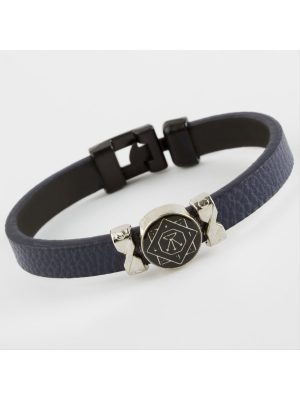 Yuvarlak Kaliteli Suni Deri Bileklik-Lacivert