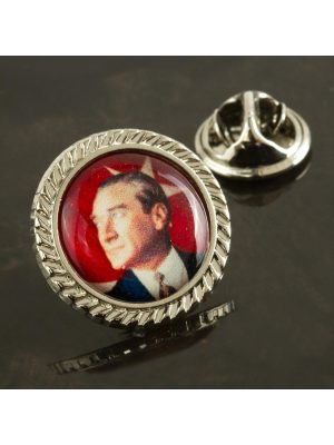 Atatürk Yaka Rozet-Gümüş Rengi