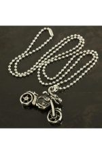 Motor Bisiklet Metal Kolye-Gümüş Rengi - Görsel 2