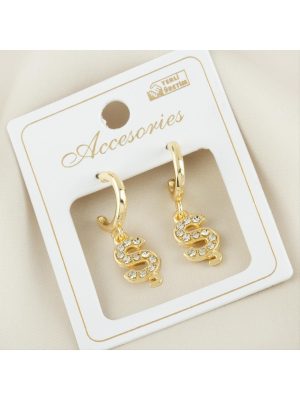 Harfli Yeni Sezon Metal Taşlı Küpe-Ş