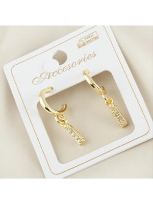 Harfli Yeni Sezon Metal Taşlı Küpe-İ