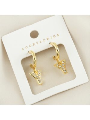 Harfli Yeni Sezon Metal Taşlı Küpe-Y