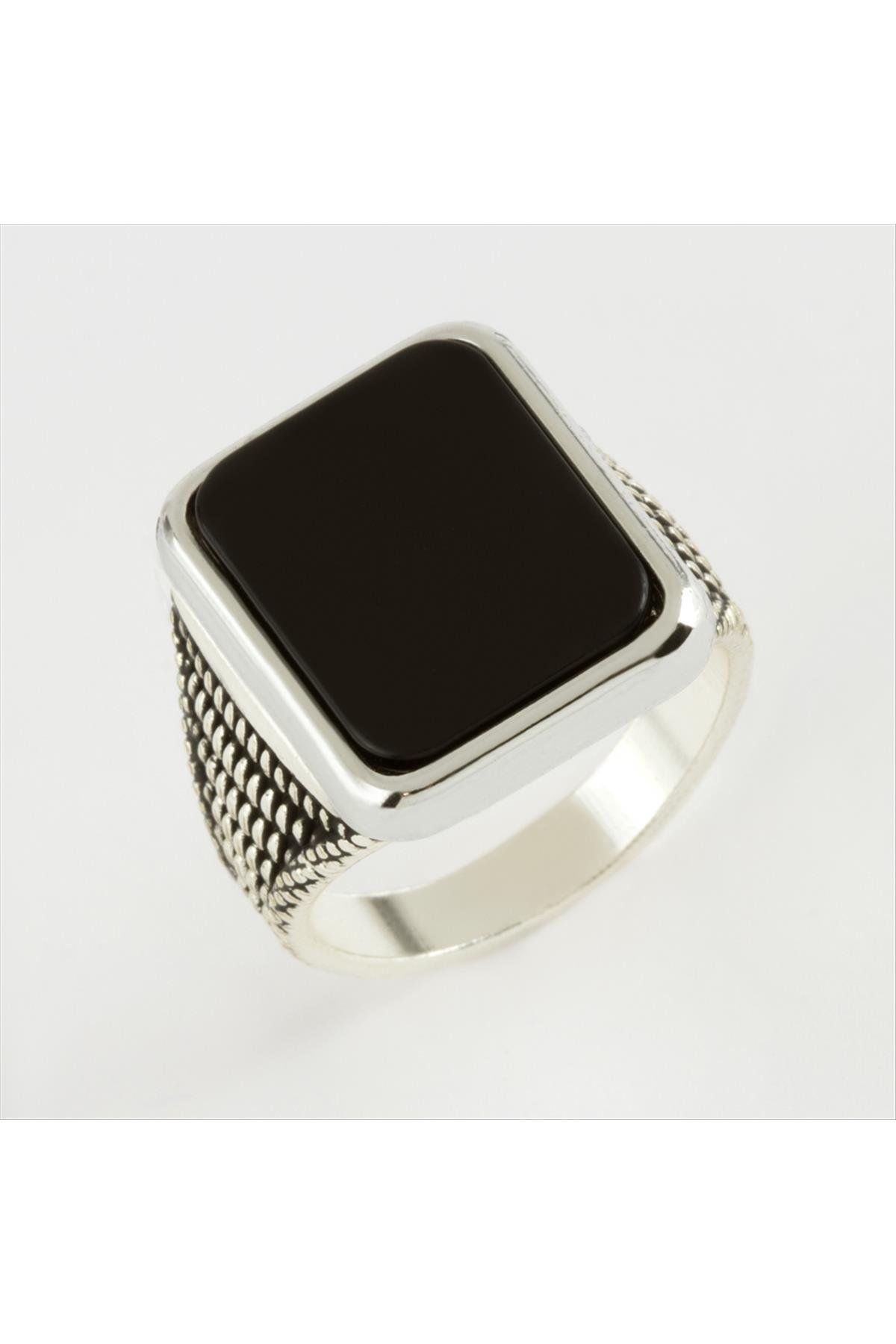 1202404_Kare-Metal-Erkek-Yuzuk-3733.jpg Kare Metal Erkek Yüzük-Gümüş Rengi - Görsel 1