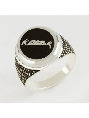 Mustafa Kemal Atatürk İmzalı Metal Erkek Yüzük-Gümüş Rengi