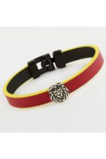 Aslan Kaliteli Suni Deri Bileklik-Kırmızı