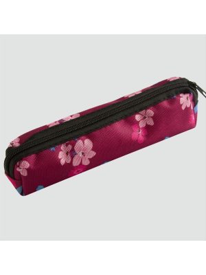 Çiçek Desenli Kalemlik Cüzdan-Kırmızı