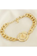 Osmanlı Tuğralı Taşlı Bileklik-Sarı