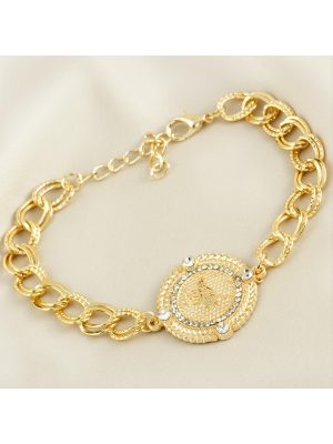 Osmanlı Tuğralı Taşlı Bileklik-Sarı