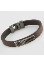 Noktalı Kaliteli Suni Deri Bileklik-Kahverengi