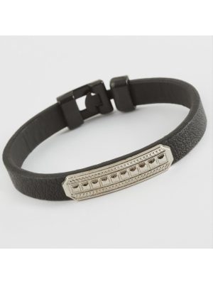 Noktalı Kaliteli Suni Deri Bileklik-Siyah